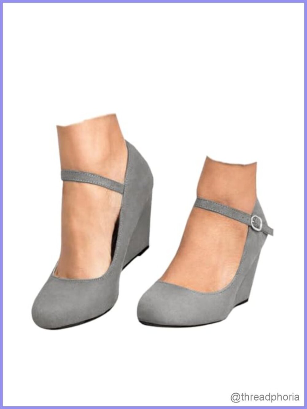 Wedge Pumps Mary Jane Shoes Comfort Closed Toe Ankle Strap Heeled Dress Pumps